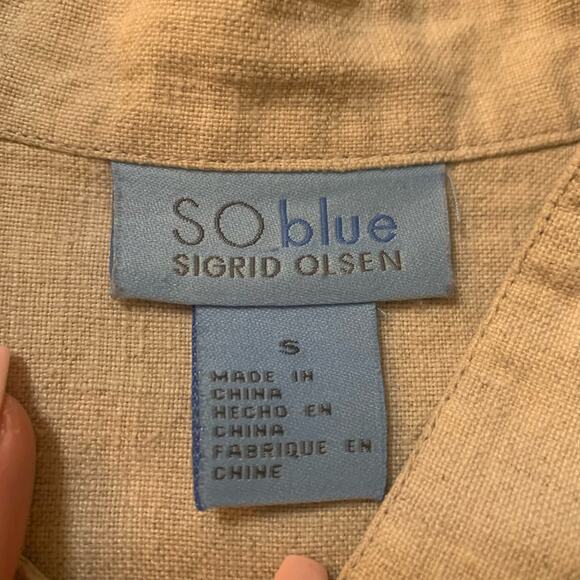 Sigrid Olsen SOBlue beige linen jacket size S - Picture 6 of 11